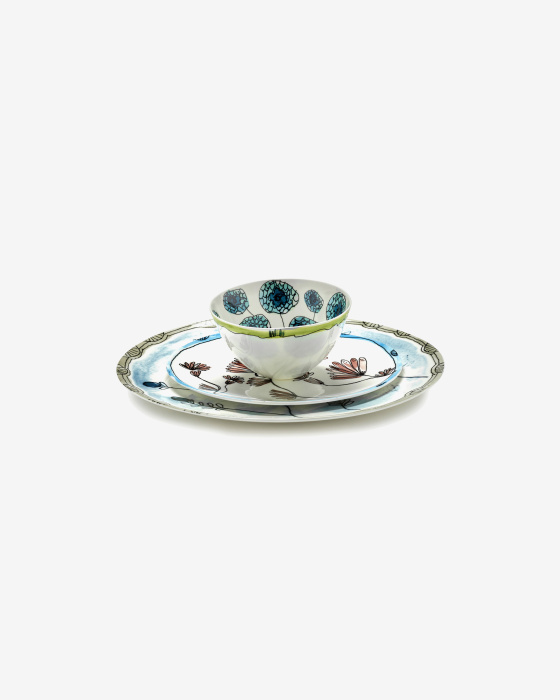 Набор из 2-х тарелок Plate Camelia Aubergine Midnight Flowers by Marni, Serax