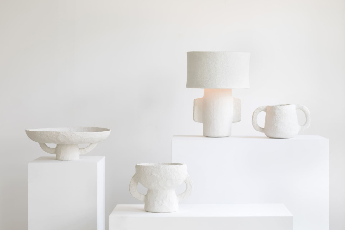 Поднос Tray Paper Mache Earth White by Marie Michielssen, Serax