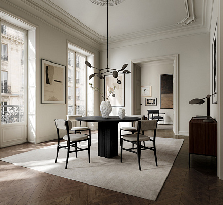 Обеденный стул Nama Dining Chair, Armrest — Coffee Black 