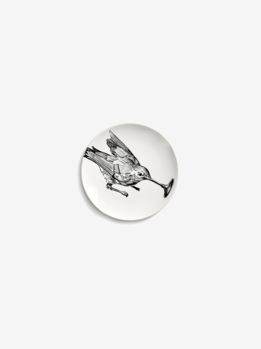 Тарелка для хлеба Bread plate hummingbird white-black Unity, Serax