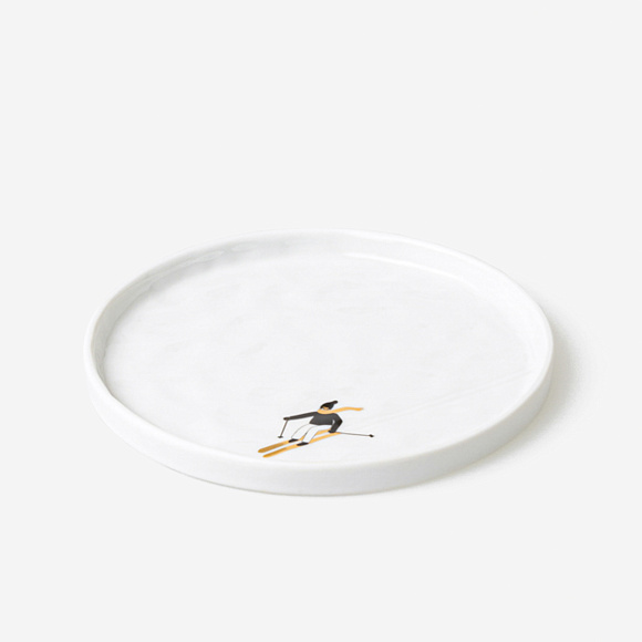 Тарелка Snowy Day small plate — Skiing, Räder
