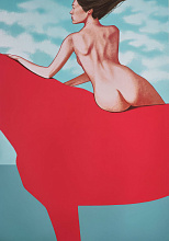 Шелкография «Купание коня», Masha Yankovskaya