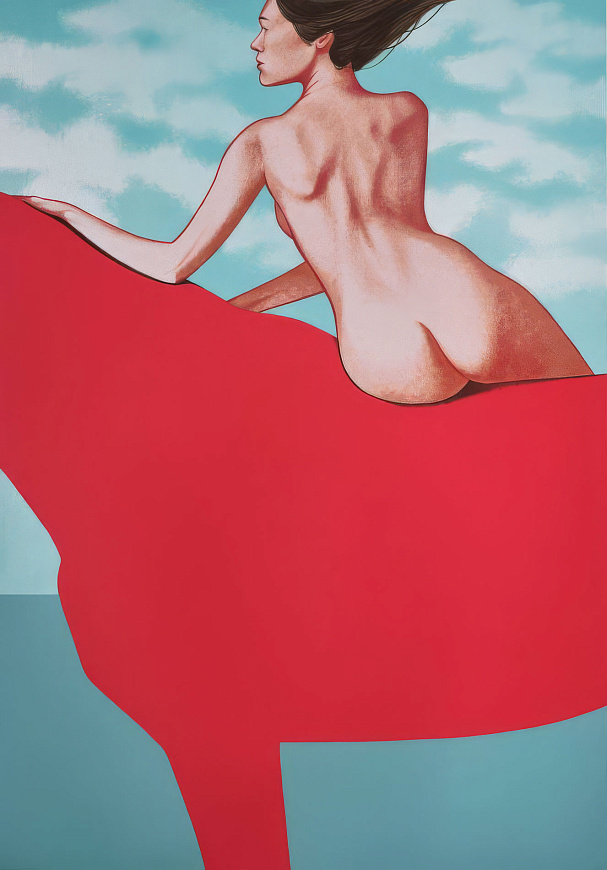 Шелкография «Купание коня», Masha Yankovskaya