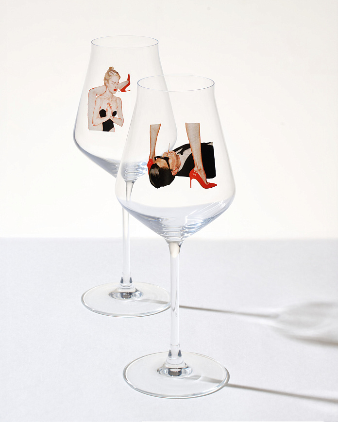 Набор бокалов для вина Неравный брак, Masha Yankovskaya