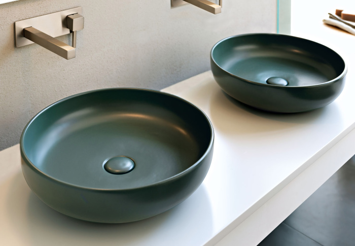 Накладная раковина без перелива Shui On Top Bowl Without Overflow Ø45, Cielo