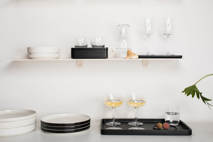 Набор из 4-х тарелок Plate Low Black Glazed Passe-Partout by Vincent Van Duysen, Serax