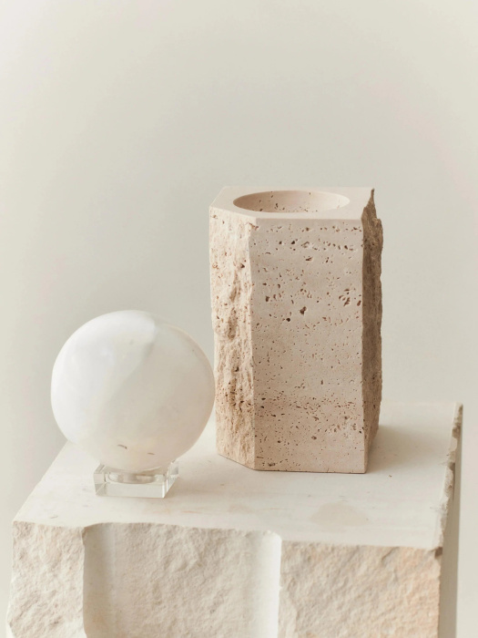 Подсвечник Gallery Object Candle Holder Travertine – Tall, Louise Roe