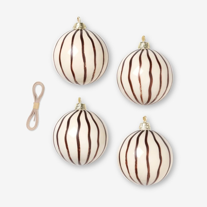 Набор из 4 ёлочных игрушек Christmas Glass Ornaments, Ferm Living