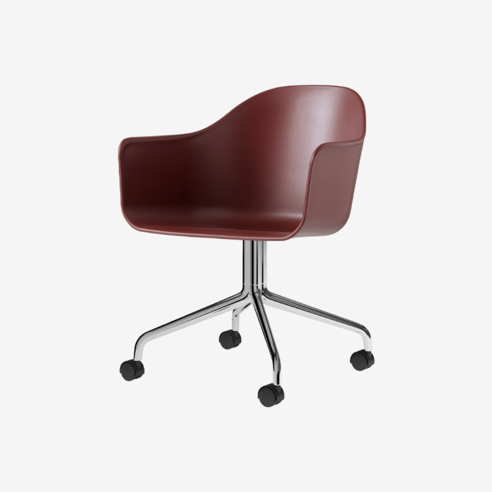 Стул на колёсиках Harbour Dining Chair, Star Base, w/Casters, Plastic, Polished aluminium, Audo Copenhagen (ex. Menu)