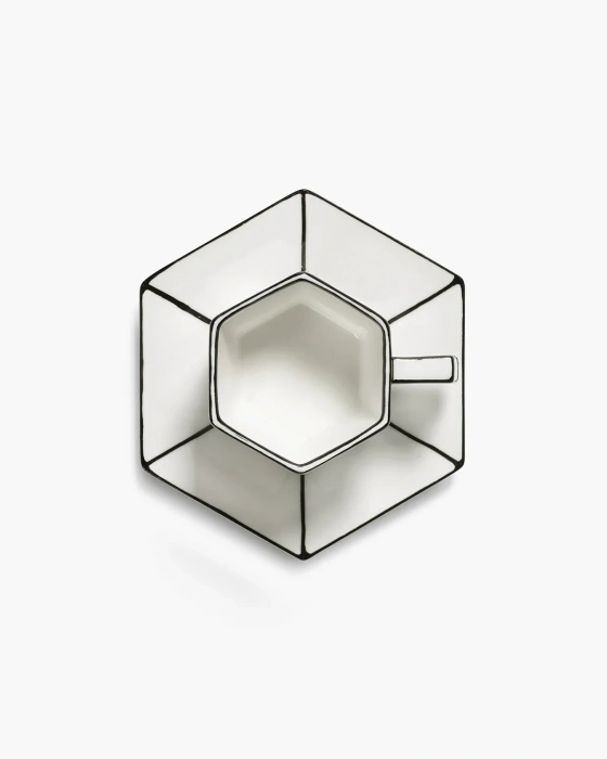 Чашка для эспрессо с блюдцем Espresso cup with saucer white-black Carte Blanche, Serax