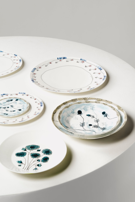 Набор из 2-х глубоких тарелок Deep Plate L Mirtillo Tea Midnight Flowers by Marni, Serax