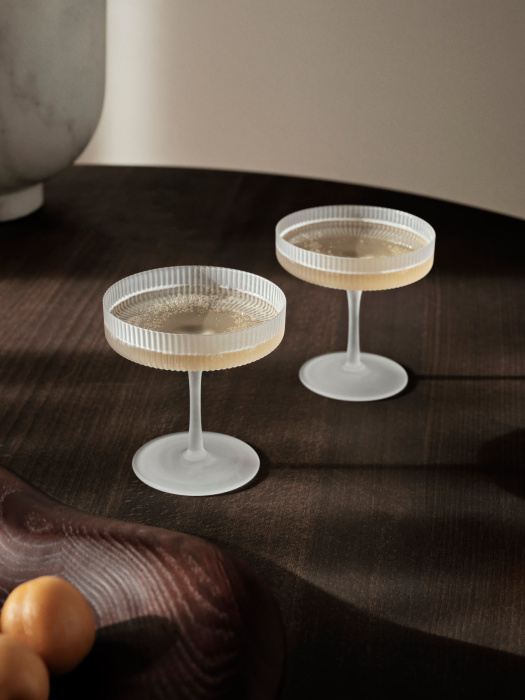 Набор из 2 бокалов для шампанского Ripple Champagne Saucers, Ferm Living