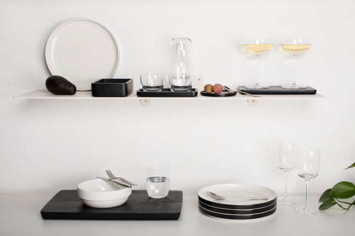 Набор из 4-х тарелок Plate Low Black Glazed Passe-Partout by Vincent Van Duysen, Serax