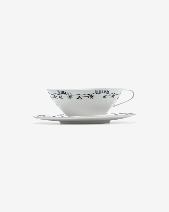 Набор из 2-х чайных пар Tea Cup + Saucer Anemone Milk Midnight Flowers by Marni, Serax