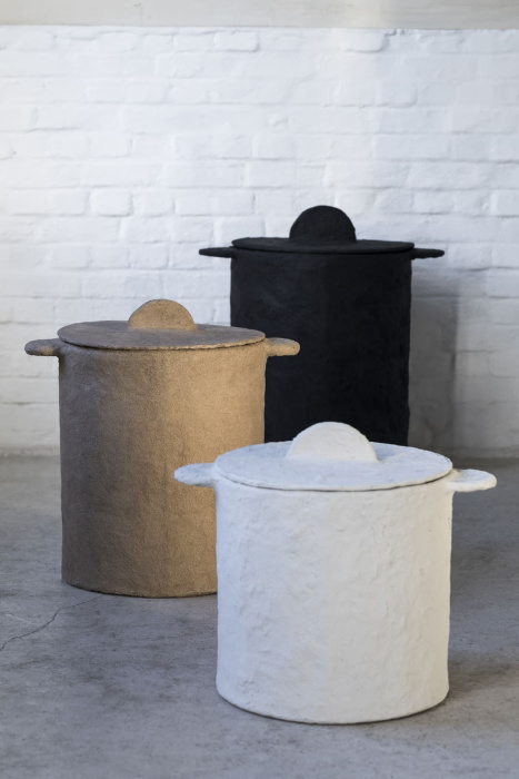 Кашпо Pot With Lid Paper Mache Earth by Marie Michielssen, Serax