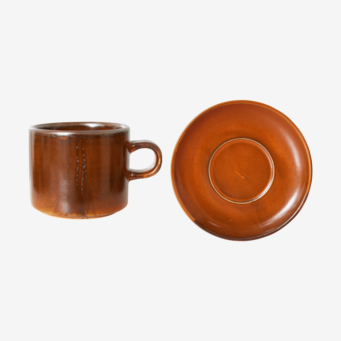 Чайная пара Chef ceramics: cup and saucer – Burned orange, HKliving