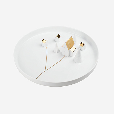 Поднос декоративный Porcelain Stories Christmas – Village tray räder