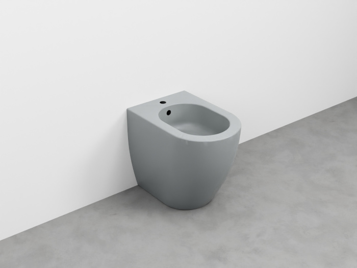 Напольное биде Smile Mini Back to Wall One Hole Bidet, Cielo