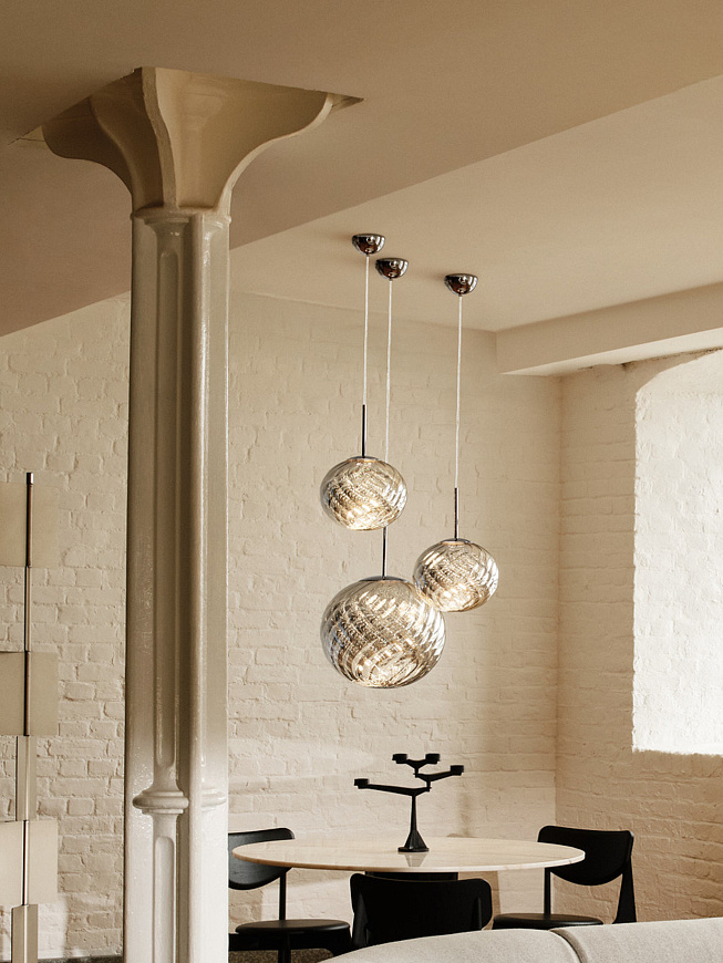 Подвесной светильник Whirl Medium Silver, Tom Dixon