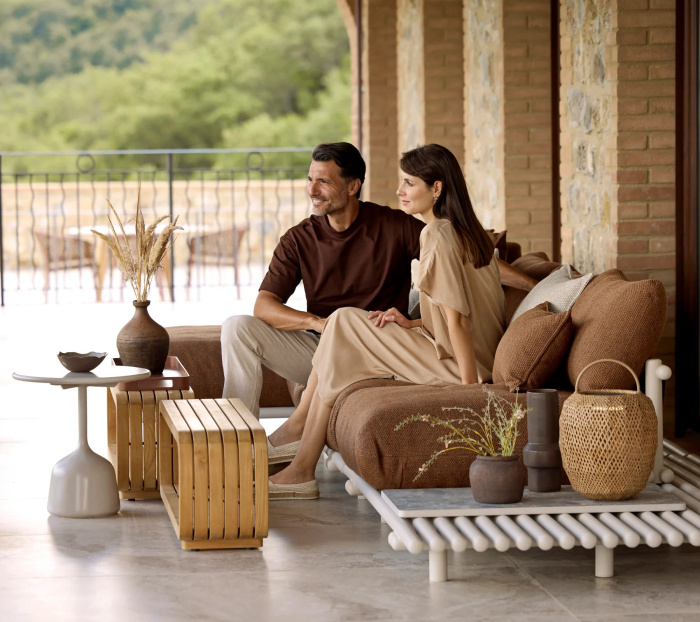 Угловой уличный диван Sticks Platform, Cane-Line