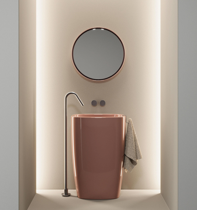 Отдельностоящая раковина с переливом Milk Freestanding Washbasin, NIC Design