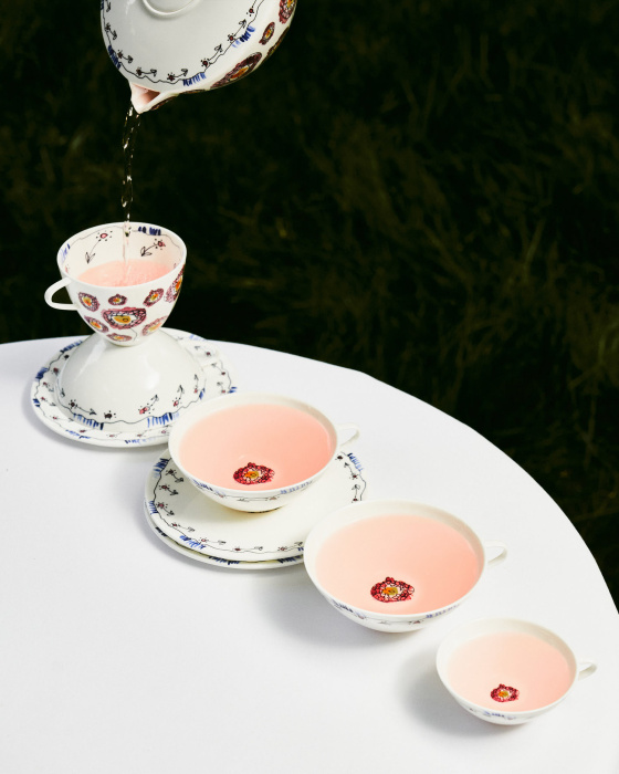 Набор из 2-х чайных пар Tea Cup + Saucer Anemone Milk Midnight Flowers by Marni, Serax