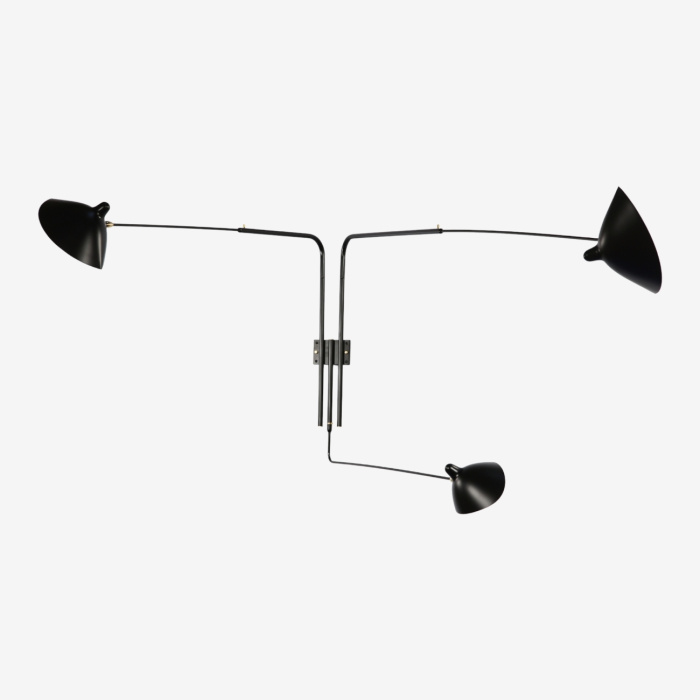 Бра Three-Arm Rotating Wall Sconce, Serge Mouille