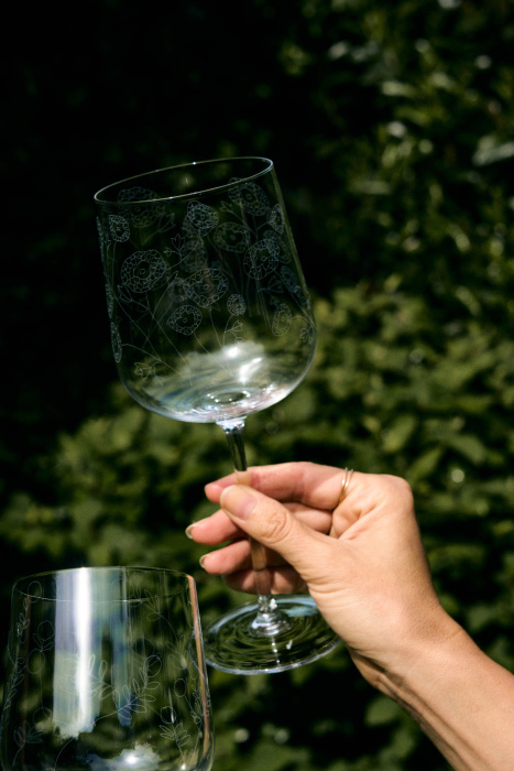 Набор из 4-х бокалов для красного вина Red Wine Glass Anemone Vaniglia Midnight Flowers by Marni, Serax