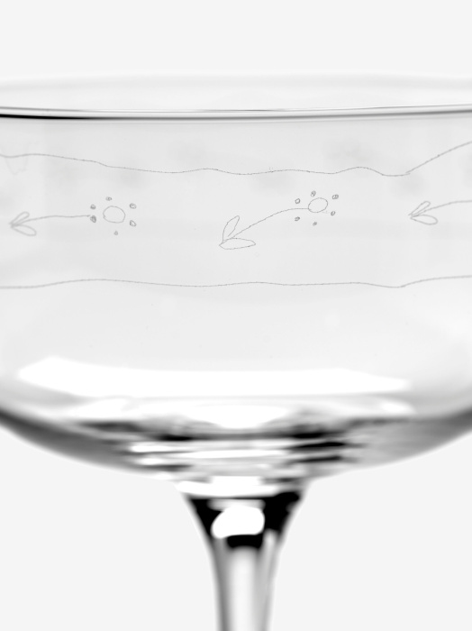 Набор из 4-х бокалов для шампанского Champagne Coupe Anemone Vaniglia Midnight Flowers by Marni, Serax