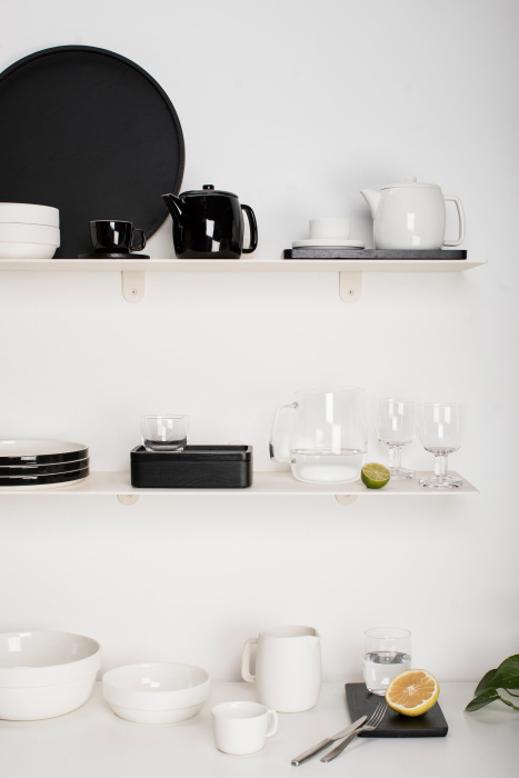 Набор из 4-х тарелок Plate Low Black Glazed Passe-Partout by Vincent Van Duysen, Serax