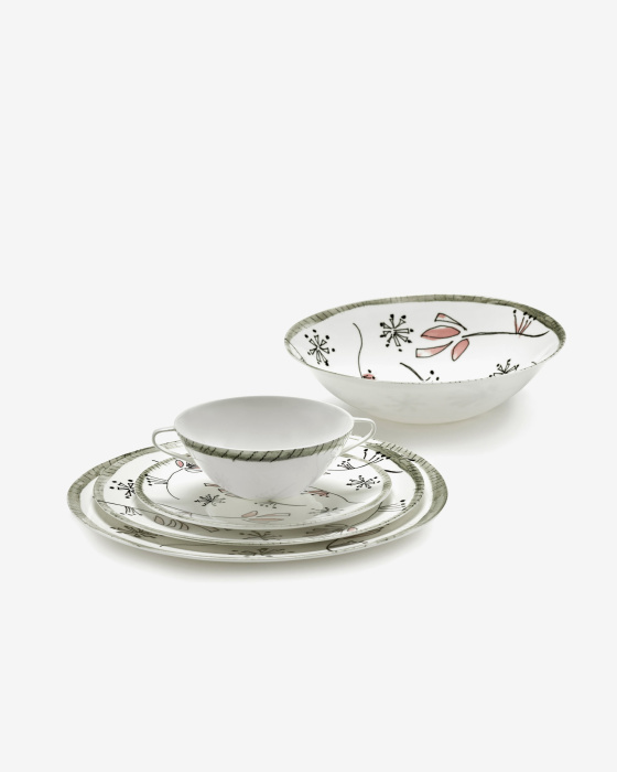 Набор из 2-х тарелок Plate Fiore Rosa Midnight Flowers by Marni, Serax