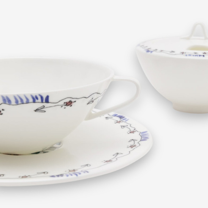 Чайный набор из 6 предметов Tea Set 6 Pieces Anemone Midnight Flowers, Serax