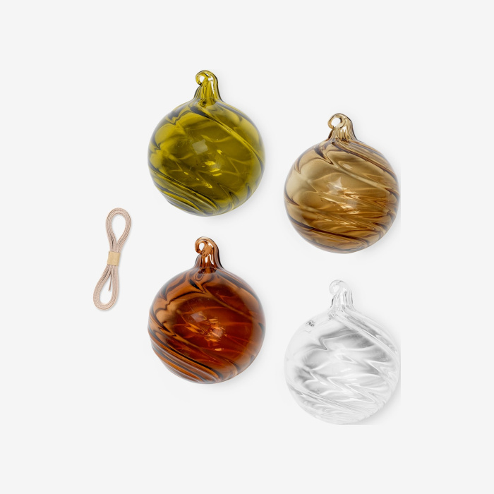 Набор из 4 ёлочных игрушек Twirl Ornaments, Ferm Living