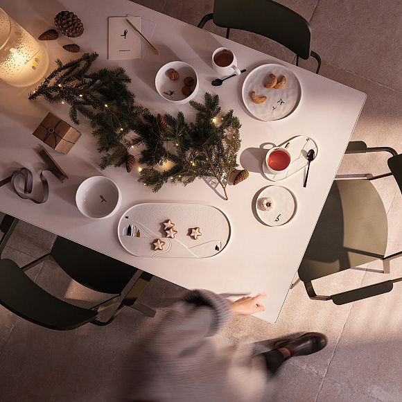 Тарелка Snowy Day small plate — Skiing, Räder