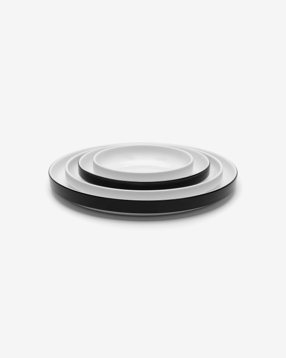 Набор из 4-х тарелок Plate Low Black Glazed Passe-Partout by Vincent Van Duysen, Serax