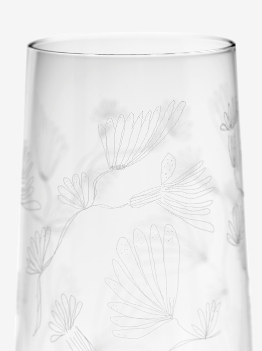 Набор из 4-х бокалов для шампанского Champagne Flute Camelia Aubergine Midnight Flowers by Marni, Serax