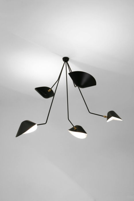 Подвесной светильник Five-Arm Curved Spider Ceiling Lamp, Serge Mouille