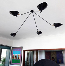 Подвесной светильник Five-Arm Spider Ceiling Lamp, Serge Mouille