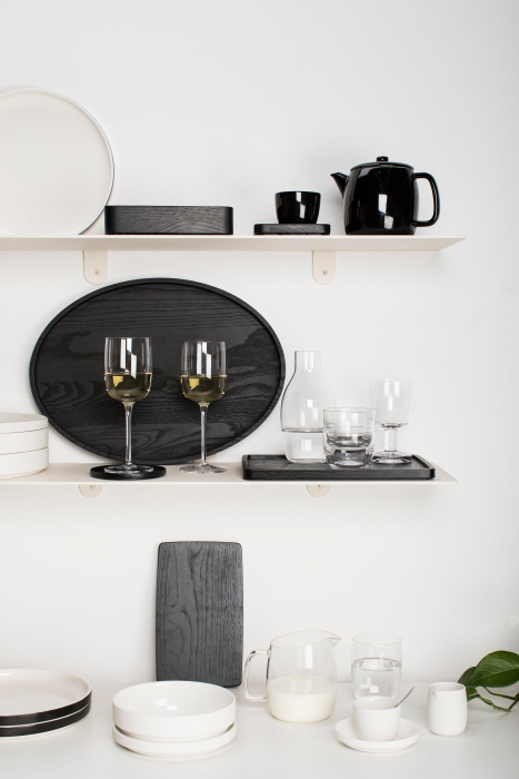 Набор из 4-х тарелок Plate Low Black Glazed Passe-Partout by Vincent Van Duysen, Serax