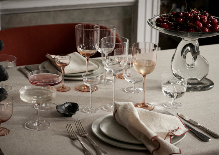Набор из 2 бокалов для шампанского Ripple Champagne Saucers, Ferm Living