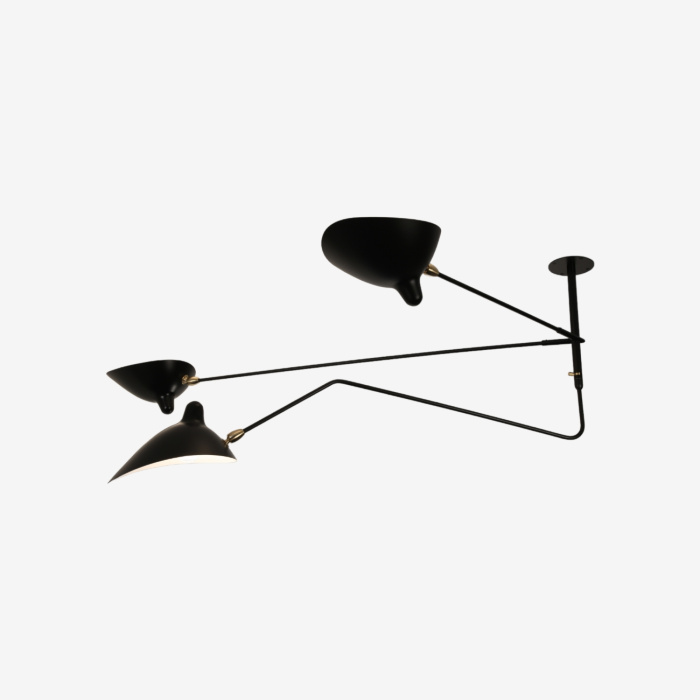 Подвесной светильник Three-Arm, One Curved Rotating Arm Ceiling Lamp, Serge Mouille