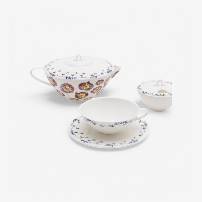 Чайный набор из 6 предметов Tea Set 6 Pieces Anemone Midnight Flowers, Serax