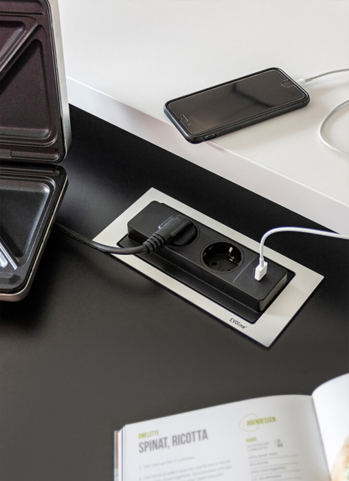 Врезной блок розеток Backflip USB C, EVOline