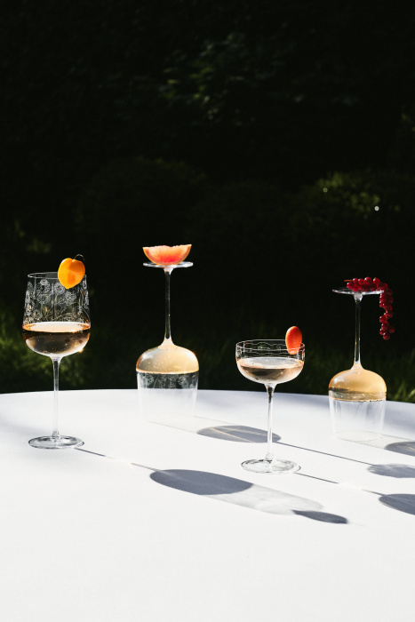 Набор из 4-х бокалов для красного вина Red Wine Glass Anemone Vaniglia Midnight Flowers by Marni, Serax