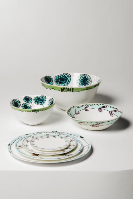 Набор из 2-х глубоких чаш Low Bowl S Blossom Milk Midnight Flowers by Marni, Serax