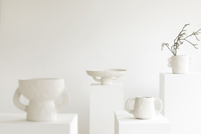 Поднос Tray Paper Mache Earth White by Marie Michielssen, Serax