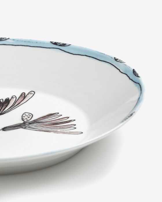 Набор из 2-х глубоких тарелок Deep Plate Camelia Aubergine Midnight Flowers by Marni, Serax