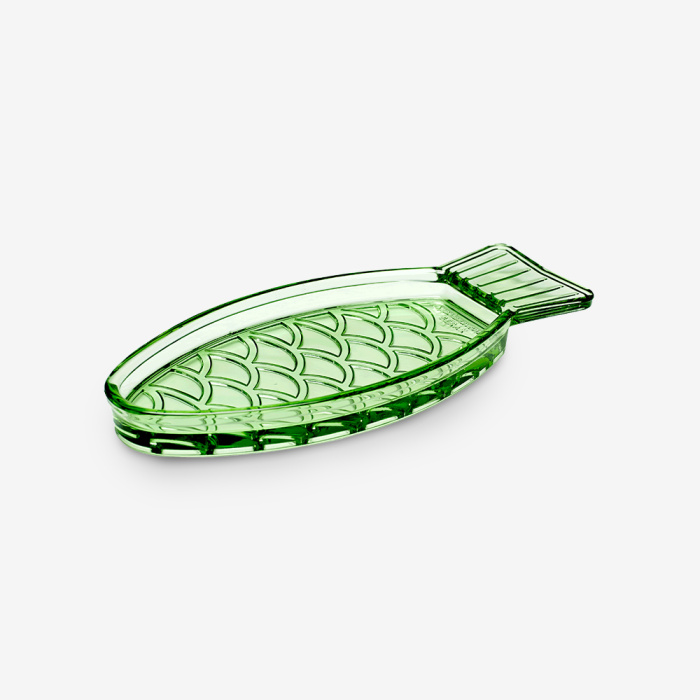 Блюдо сервировочное Dish S Transparent Green Fish & Fish, Serax