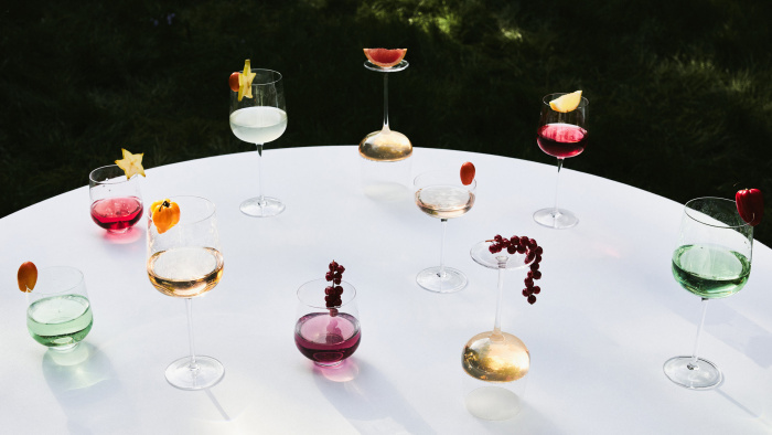 Набор из 4-х бокалов для белого вина White Wine Glass Mirtillo Tea Midnight Flowers by Marni, Serax