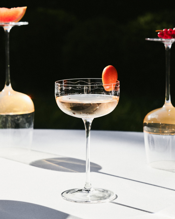 Набор из 4-х бокалов для шампанского Champagne Coupe Anemone Vaniglia Midnight Flowers by Marni, Serax